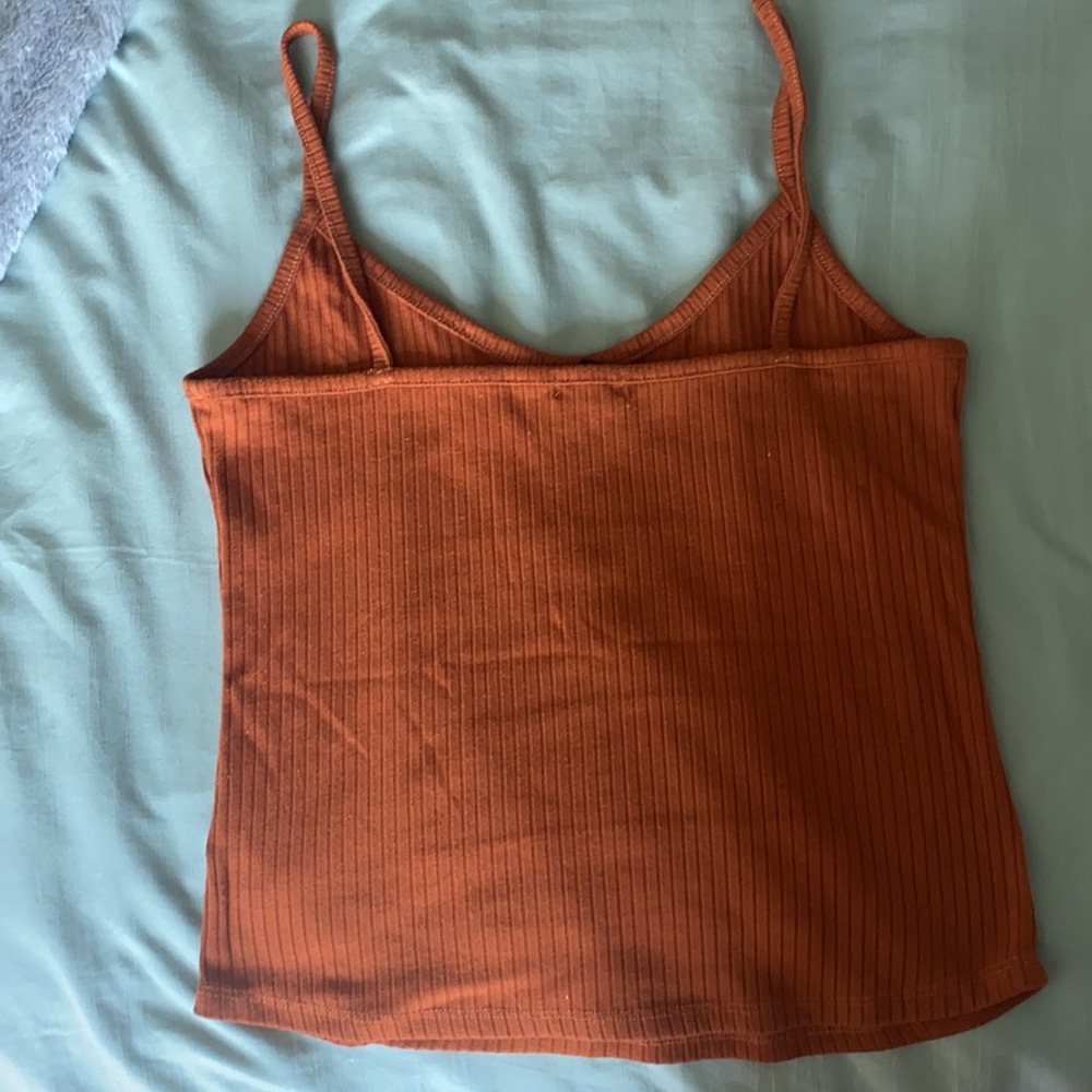 Rust Colored, Ribbed Tank- XL - Picture 2 of 4